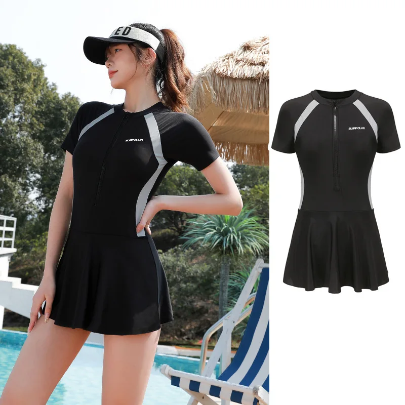 Women's Sports Swimsuit: Modest, Figure-Flattering, Slimming, Instagram-Style, Professional Plus-Size Hot Spring Swimwear