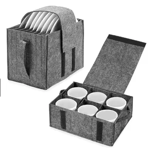 Felt Plate Dish Glass Storage Rack, thickened camping cutlery container, RV kitchen cabinet, layer plate, coffee bag 10 Main Sales Kitchen Motorhome - №9