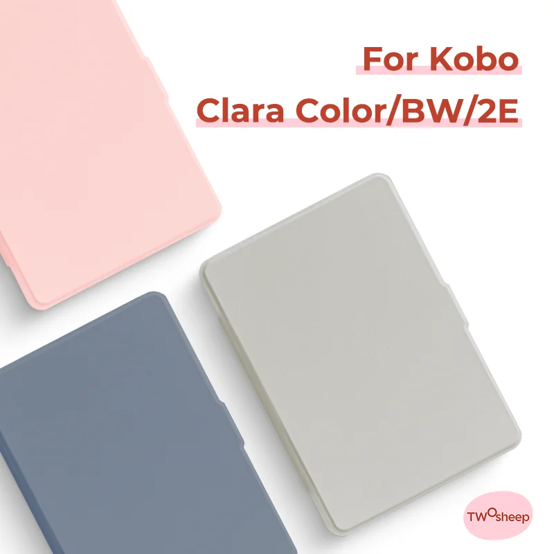 Twosheep 6-inch Case for Kobo Clara BW Clara Colour Clara BW Acrylic Magnetic Flip Auto Sleep Cover Macaron Solid Color