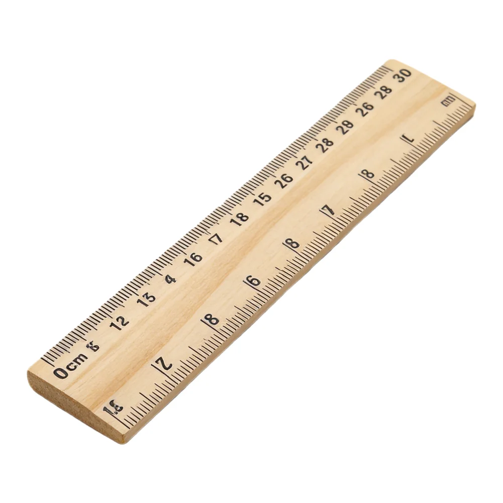 Solid Wood Office Supplies School Drawing Ruler Wooden Ruler 300mm Sturdy Structure Dual-scale Design Solid Wood Construction