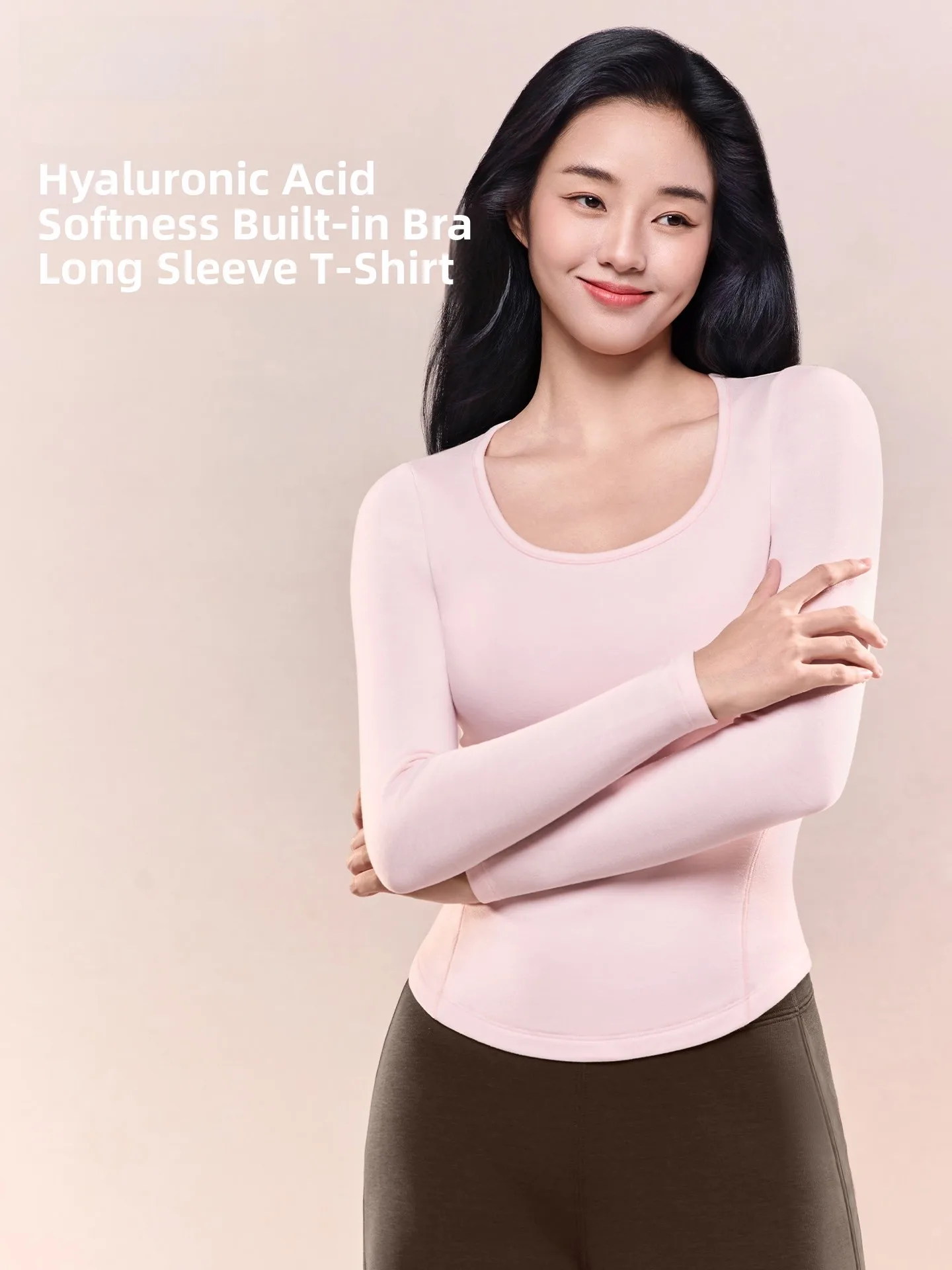 

SIINSIIN Ladies Warm Base irt with Chest Pad Hyaluronic Acid Underwear Autumn Winter Inner Wear Slim Fit U-Ne Daily Use