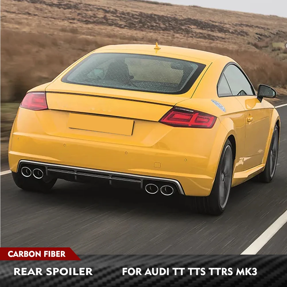 

For Audi TT MK3 8S TTS TTRS 2015-2023 Carbon Fiber Car Rear Trunk Racing Spoiler Boot Wing Lip Car Rear Trunk Lip Spoiler