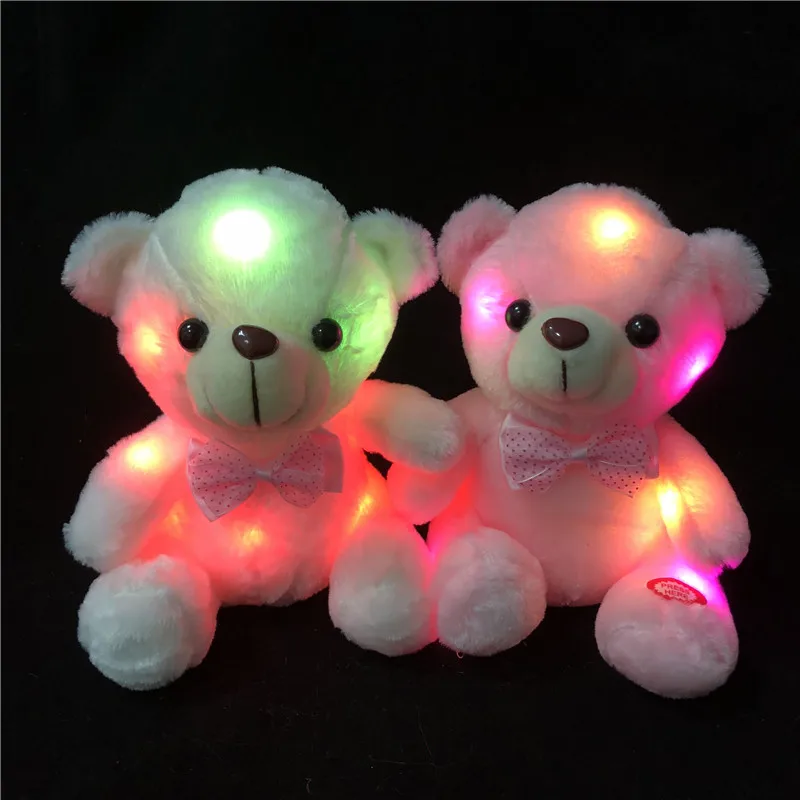 

20cm Colorful Glowing Teddy Bear Christmas Gift for Kids Children Creative Light Up LED Teddy Bear Stuffed Animals Plush Toy