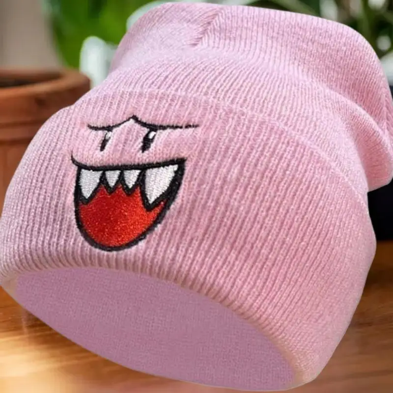 

Теплая шапка с вышивкой One Happy Face; Вязаный зимний аксессуар для мужчин и женщин, отличный подарок на Рождество и Хэллоуин