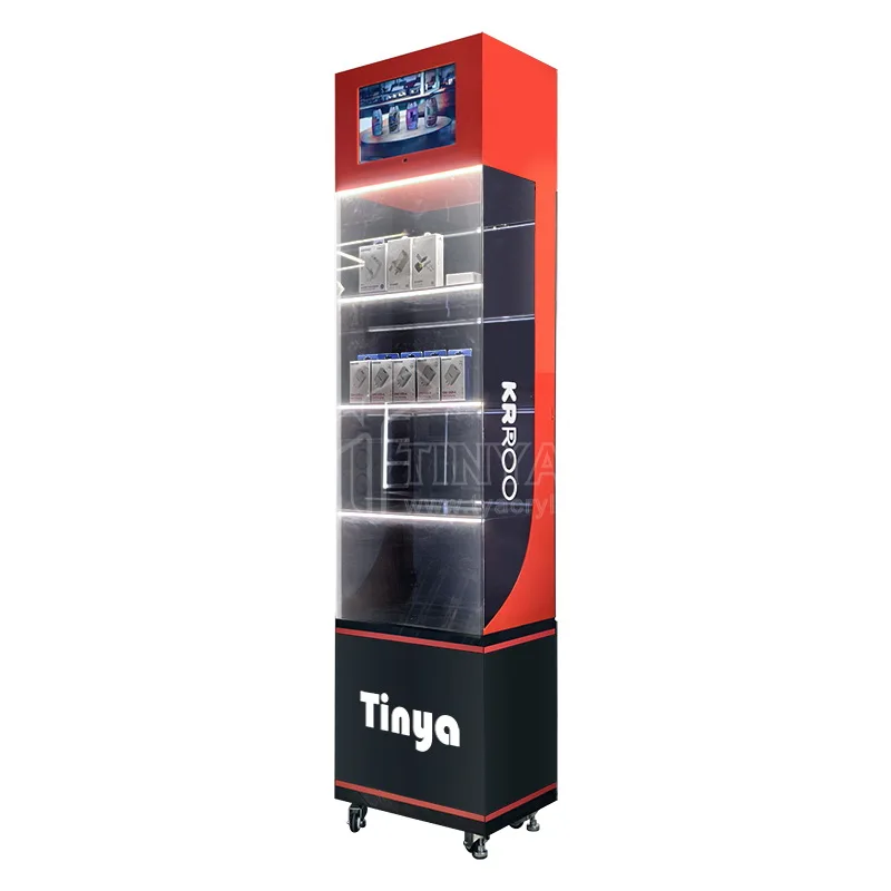 Personalizado. EUA América Expositor Móveis Rack Armário de Exibição de Chão Vitrine Smoke Shop Convenience Stor