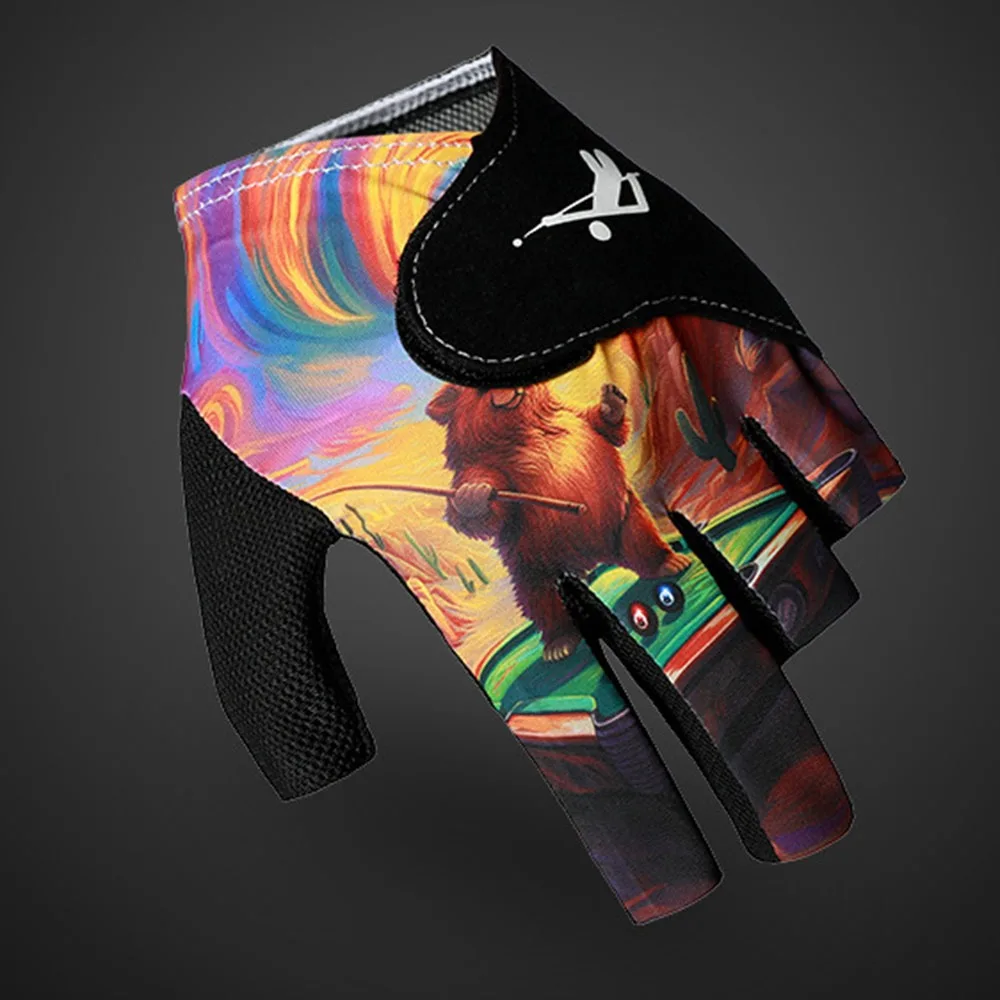Left Hand Billiards Glove Elastic Breathable Half Fingers Glove Non Slip Billiard Training Gloves Fitness Accessories