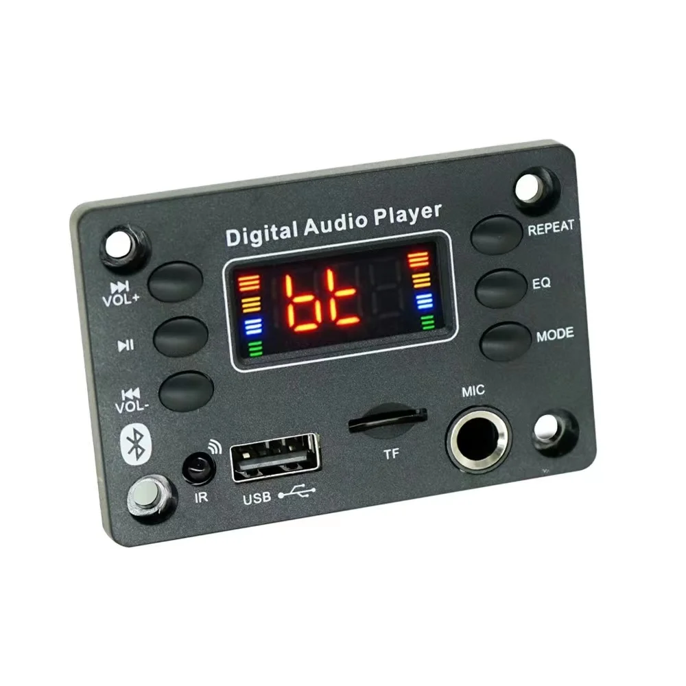 Car Audio Microphone USB TF FM Radio Mp3 Music Player Speaker DC 5V 12V Bluetooth 5.0 MP3 WMA WAV APE Decoder Board Hands-free