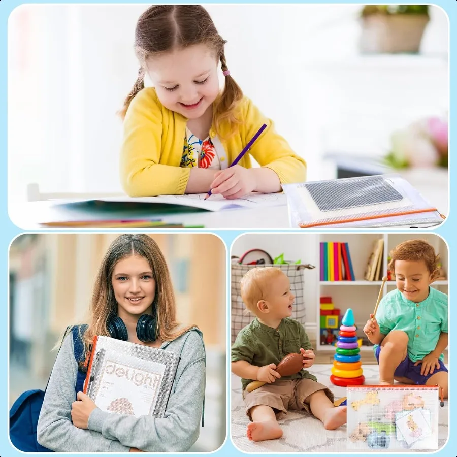 أكياس شبكية بسحاب، أكياس بسحاب، أكياس شبكية بسحاب لتنظيم أكياس التخزين للوازم المكتبية، ألغاز ولوحة ألعاب Sto