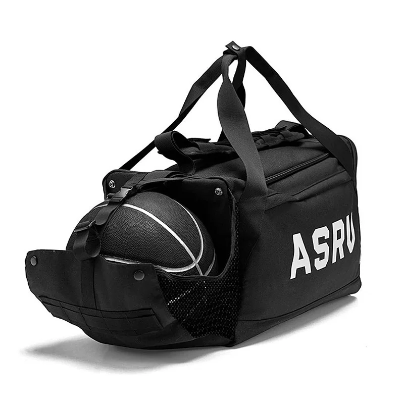 Bolso de viaje Negro para hombre y mujer, bolsa de hombro multifunción con Cremallera de nailon para deportes de baloncesto al aire libre, Unisex