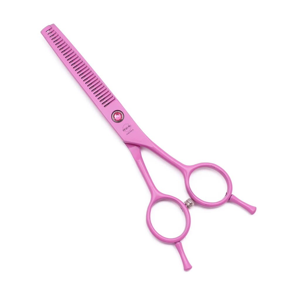Haarschere Professionelle 5,5" AQIABI Japan Edelstahl Effilierschere Rosa Haarschneideschere für Friseur A1012 – Detail 8