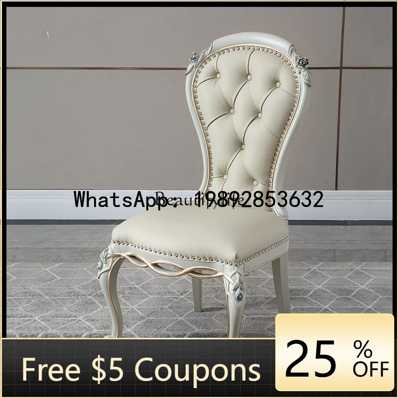 

ZZ French light luxury solid wood dining table oval high-end all solid wood European dining table and chairs