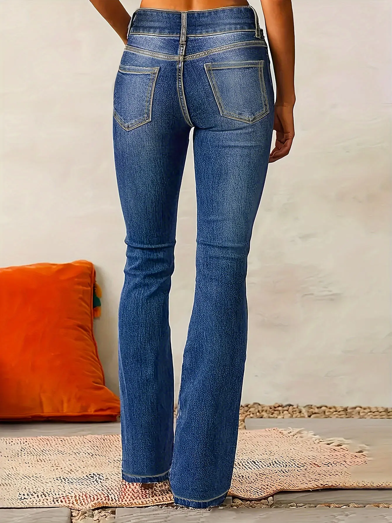 2025 Autumn Women's Slim Fit Stretch Dark Blue Skinny Jeans Double Button Placket Fashionable Slim Fit Women's Jeans