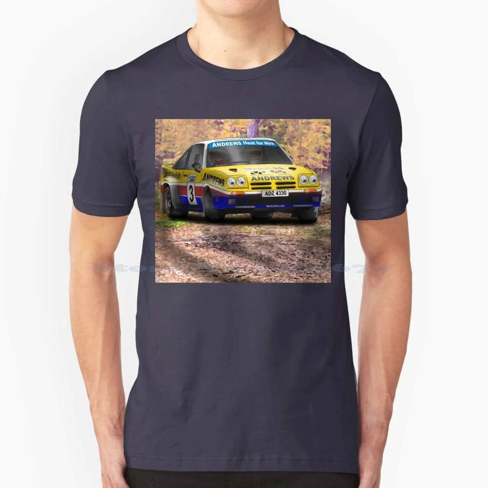 Opel Manta Autumn Stage T Shirt 100% Cotton Tee Group B Rally Stage Rallyist Russell Brookes Opel Andrews Heat For Hire Rac