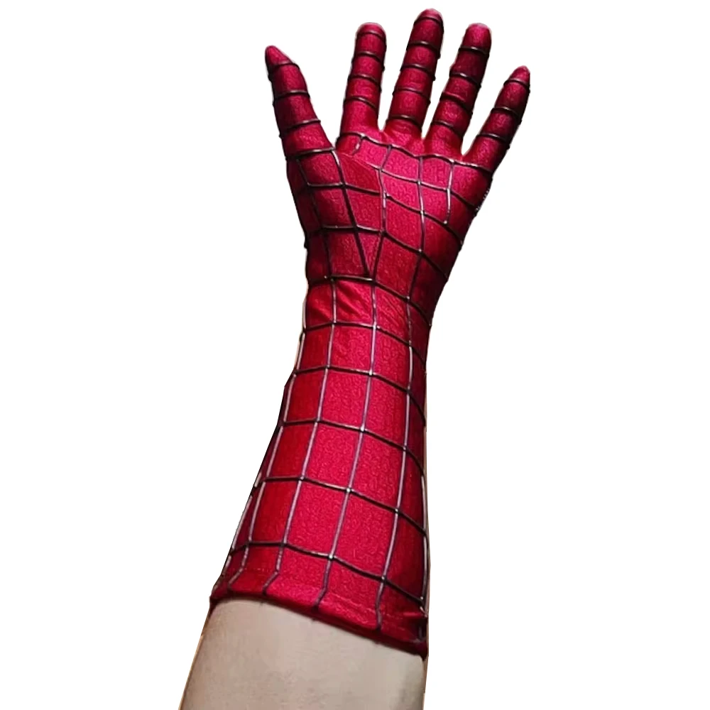 Marvel Spider-Man 2 Gloves Accessories with Rubber Strip 1:1 Handmade Superhero Cos Costume for Halloween One Size (Long Type)