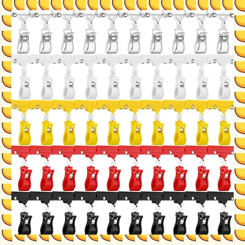 

BAAU 50 Pcs Plastic Sign Holder Clips For Display 5 Color Plastic Price Sign Rotatable Merchandising Price Tag Holder