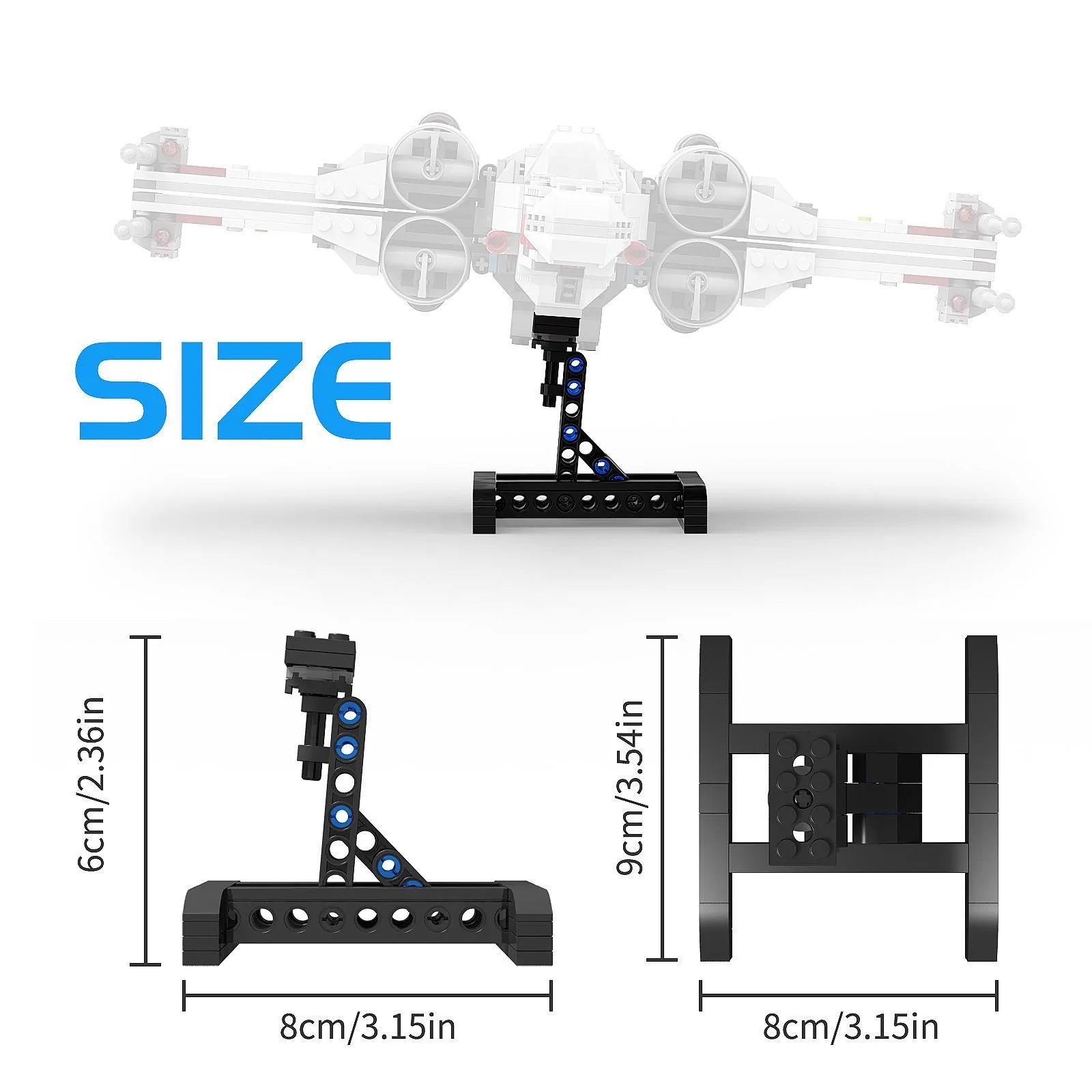 MOC Airplane Bracket Bricks X-WING DISPLAY STAND FOR 75102/75149/75218 Building blocks stand spare part view 2