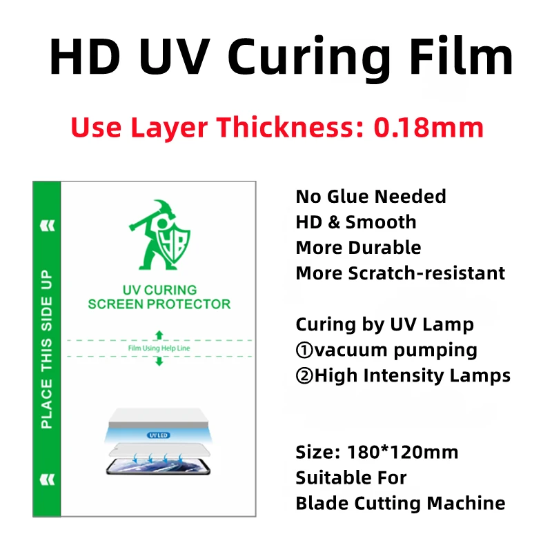 UV Fiber Glass Screen Protective Film Flexible High Quality Hydrogel UV Curable Sheet for Full Screen HD Anti-Shatter UV Curing