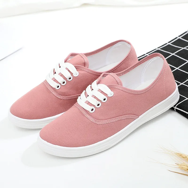 2024 New Loafers Flat Shoe Sneakers for Women Shoes Breathable Women\'s Casual Female Comfor Sneakers Lace Up Solid Color