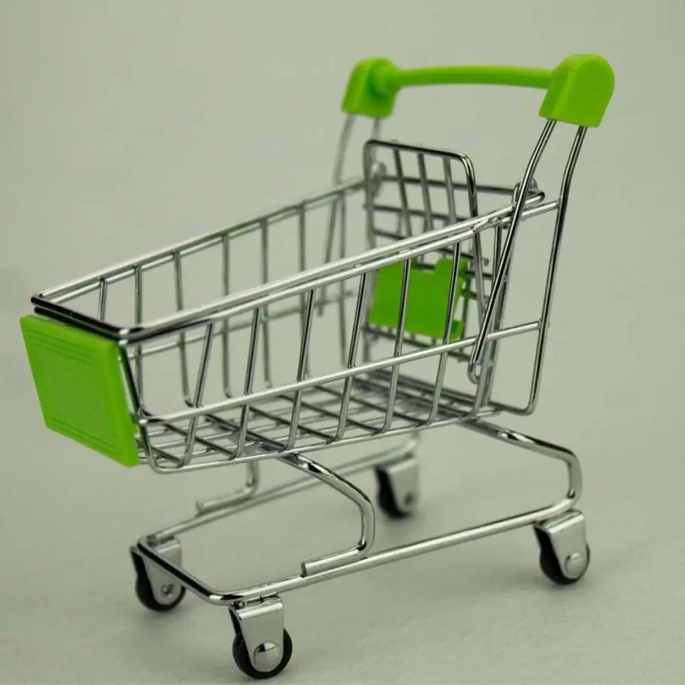 Cesta de compras de supermercado, accesorios de juguete de simulación, muebles de casa de muñecas, carrito de mano de supermercado