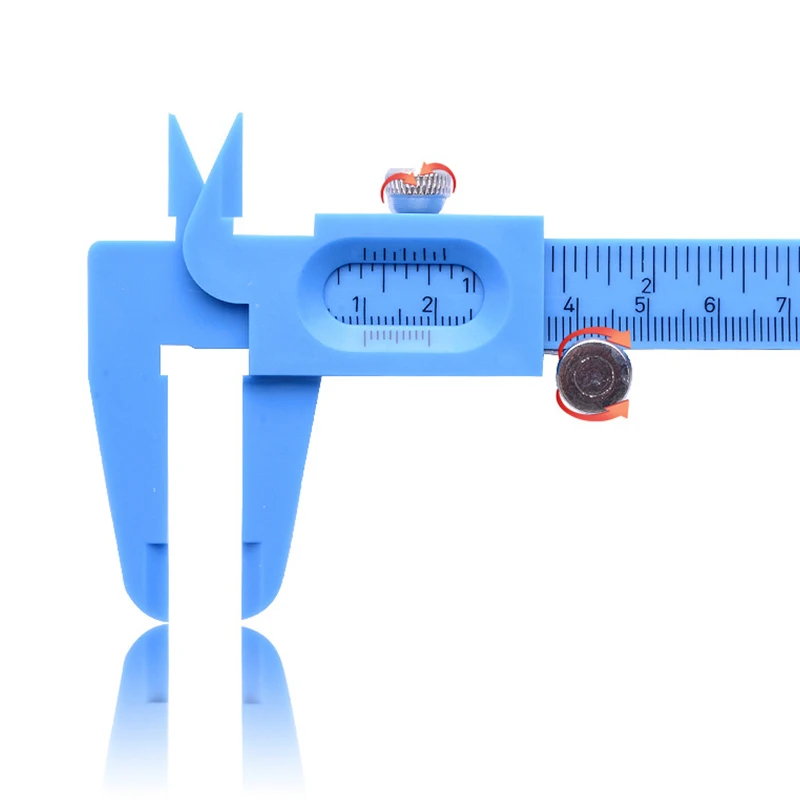 Double Rule Scale Plastic Vernier Caliper Measuring Student Mini Tool Ruler