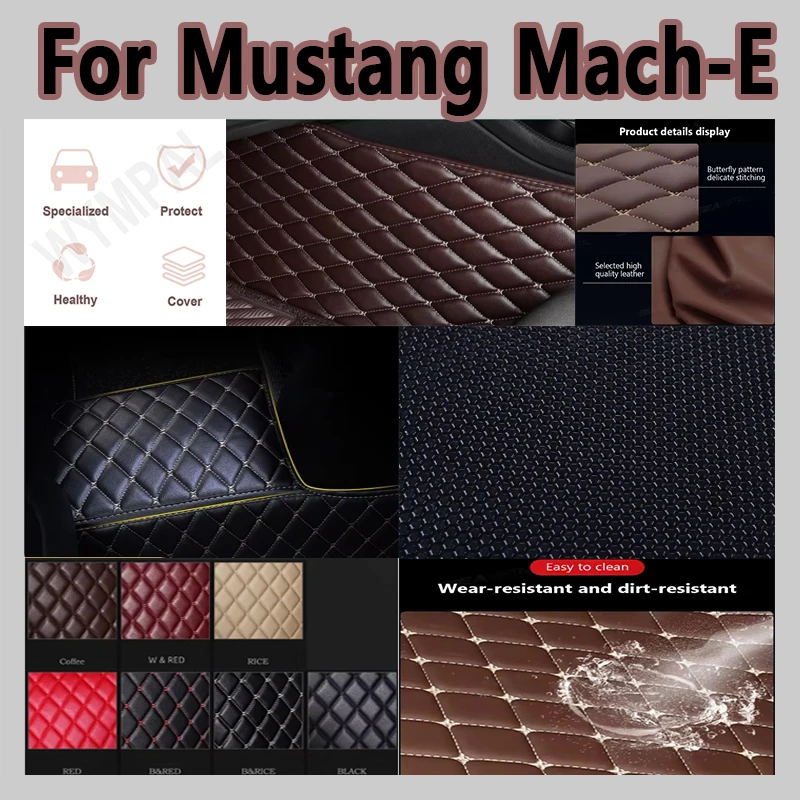 Luxury Car Floor Mats For Ford Mustang Mach-E 2021 2022 Custom Foot Pads Automobile Carpet Cover Interior Accessories