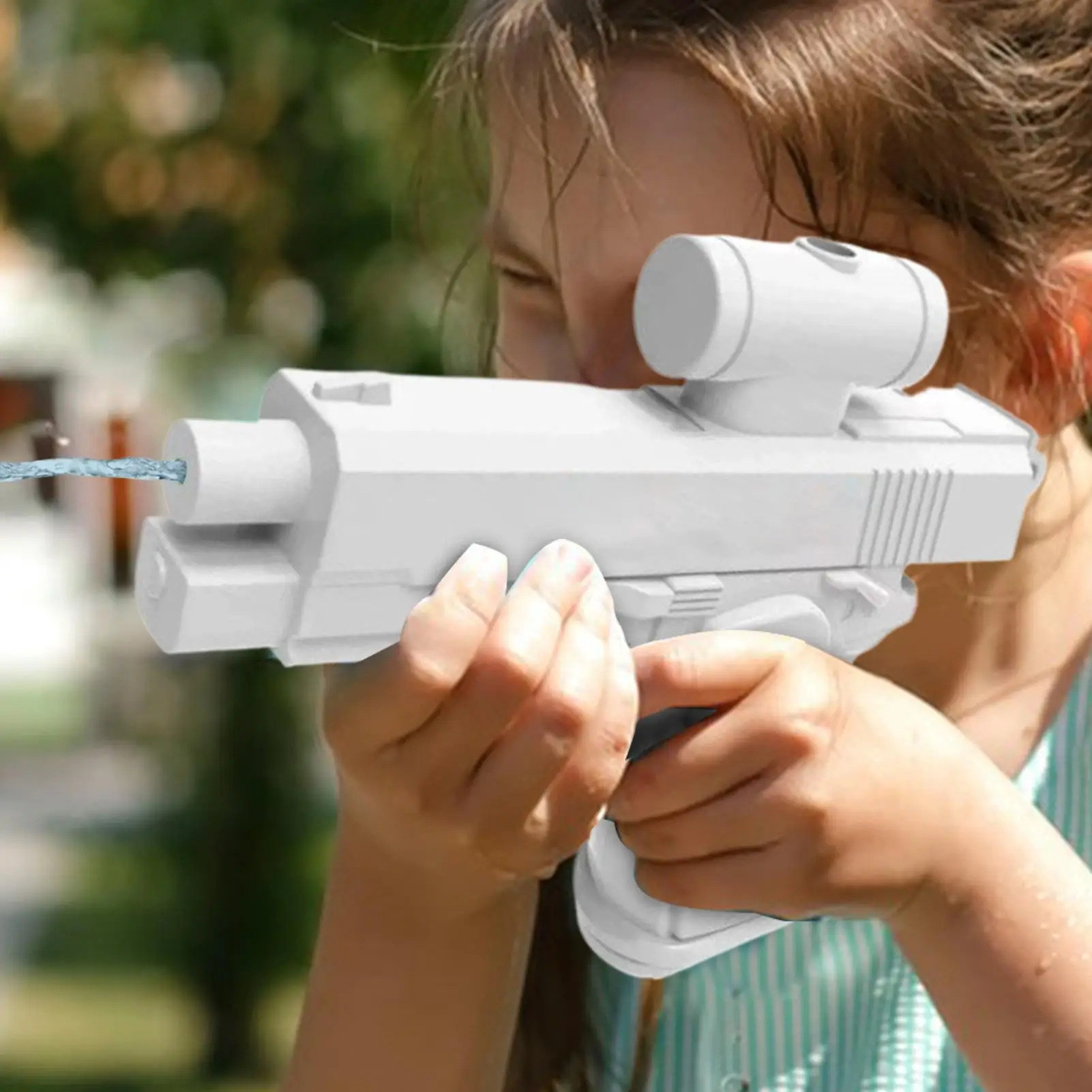 Juguetes de chorro de agua inversa, juego interactivo de verano al aire libre, pistolas de agua, juego de salpicaduras de pulverización de agua doble direccional