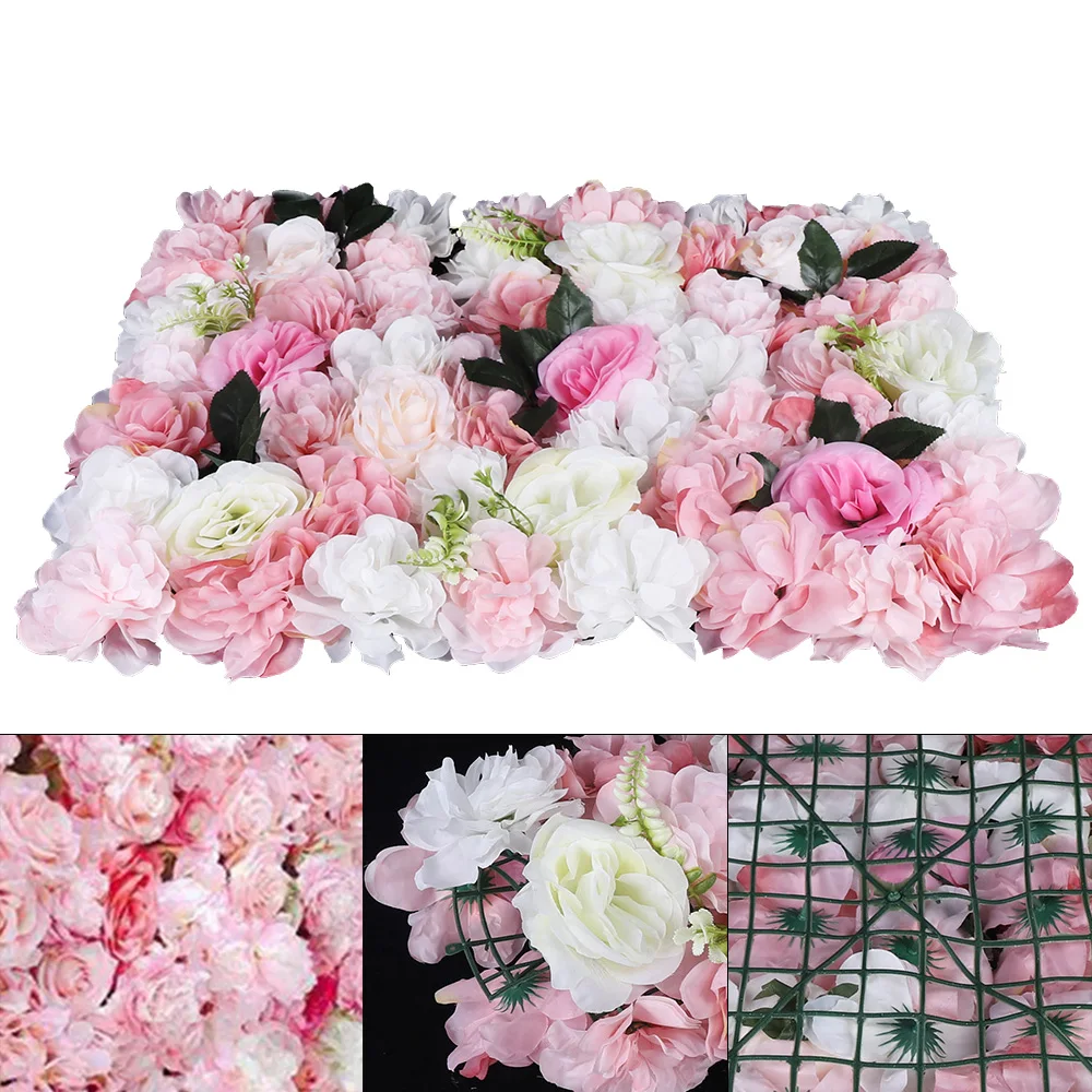 12 pcs Artificial Silk Flower Wall Panel Wedding Photography Venue Artificial Flower Wall Backdrop Faux Flower Panel