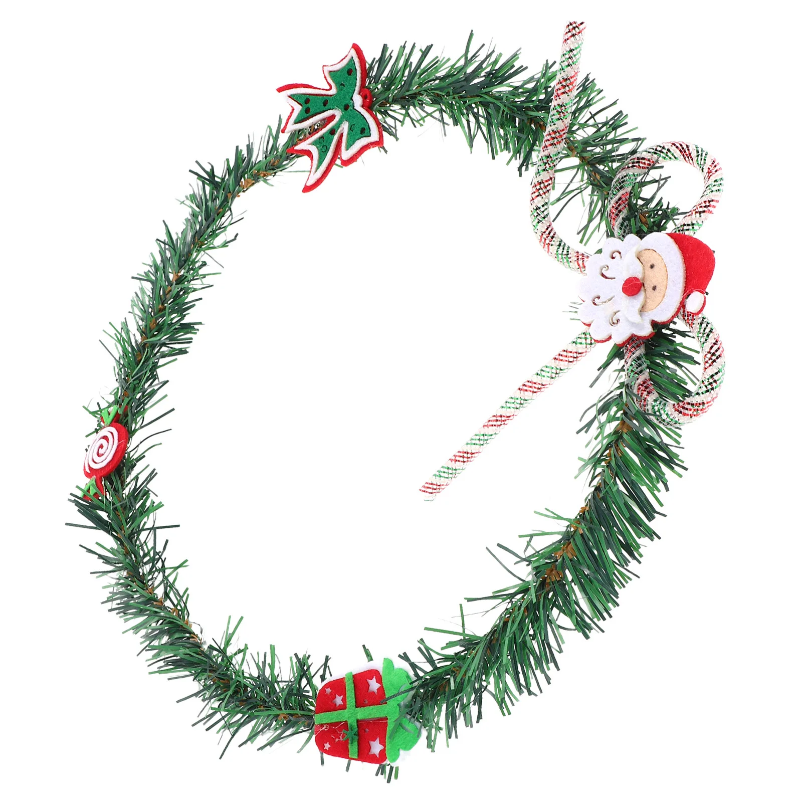 إكليل PVC الأخضر، ديكور عطلة سانتا كلوز، متجر سهل التنظيف، إعادة الاستخدام في السنة القادمة، ديكور المنزل الداخلي والخارجي #5