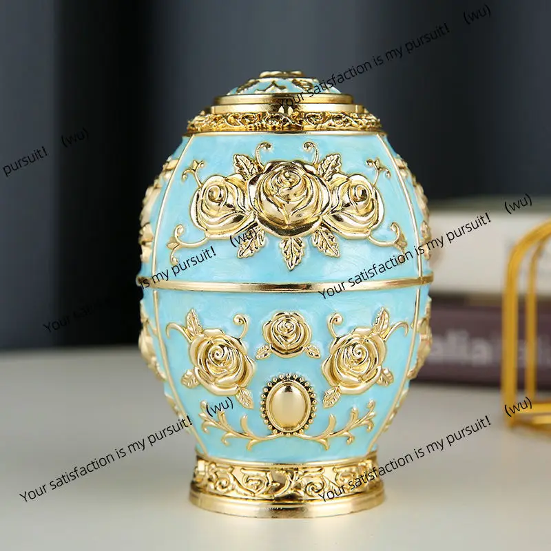 Light luxury Nordic creative home decoration color-plated toothpick box jar household goods flat bottom egg-shaped toothpick