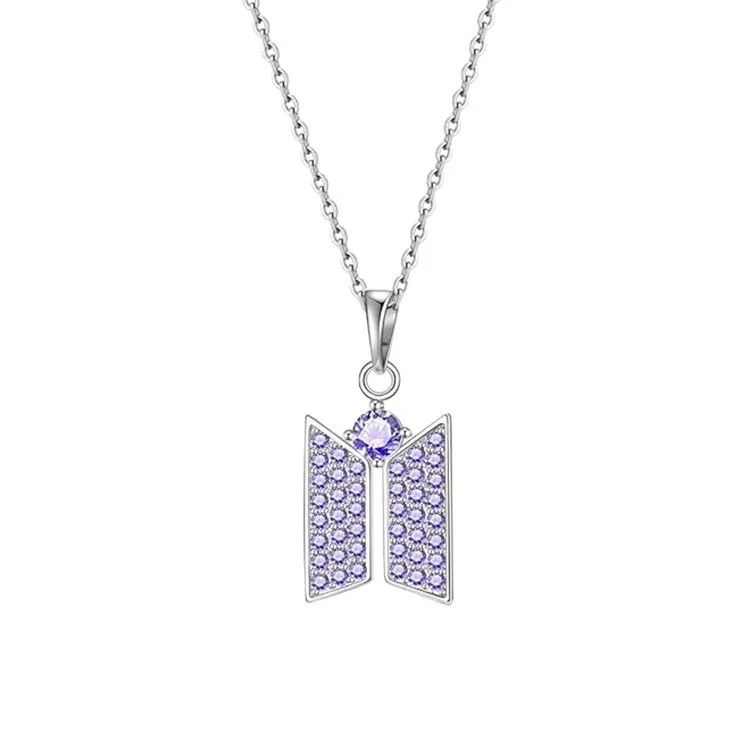 Number 7 Butterfly Crystal Inlaid Charm Bracelet Pendant Necklace Adjustable Metal Bangle Fashion Wrist Neck Jewelry Fan Gift view 5