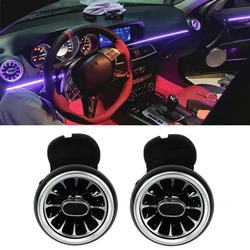 Car 2PCS LED Front Console Air Condition Replace AC Vent Turbo Outlet For Mercedes Benz C Class W204 2011 2012 2013
