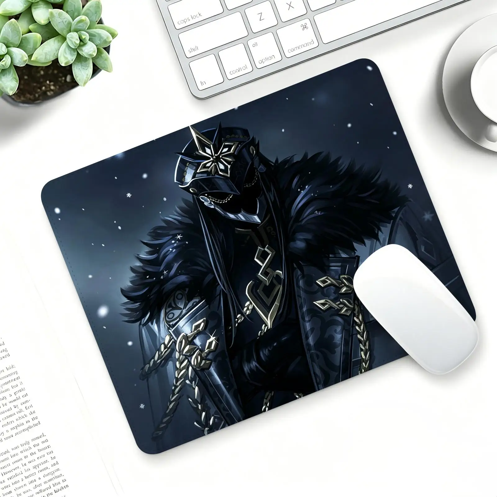 Genshin Impact Il Capitano Mouse Pad Regular gaming mouse pad M/L size Office mouse pad Laptop desk mat Stitched edge mouse pad