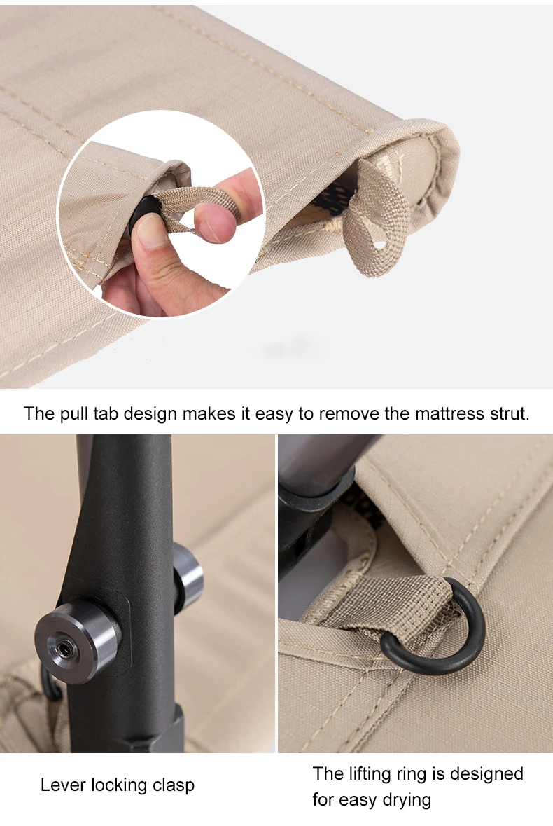 WESTTUNE Campingbett, tragbares Klappbett, ultraleichtes Schlafbett aus Aluminiumlegierung für Outdoor-Wandern, Rucksackreisen, Reisen – Detail 6