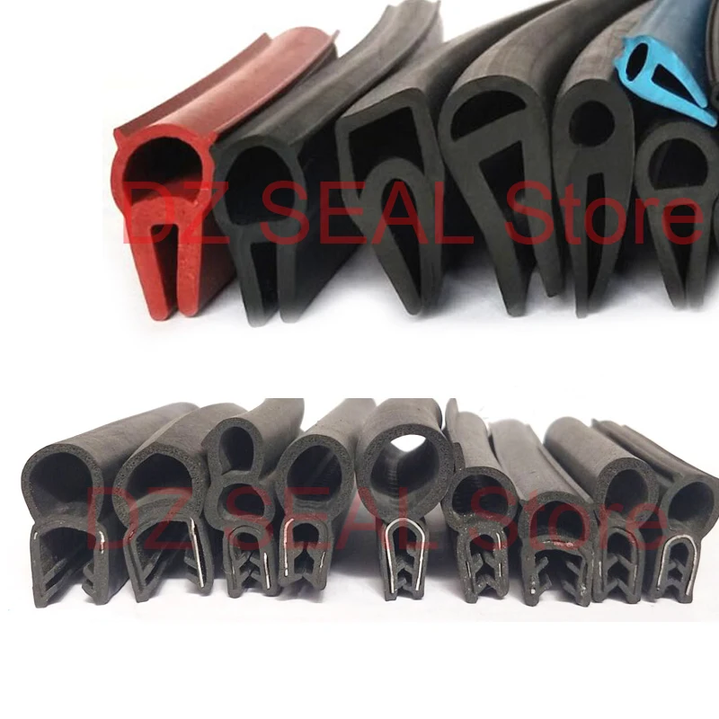 U Channel Black Rubber Seal Strip Edge Trim Car Door Edge Guard for Glass Metal Wood Panel Board Sheet Cabinet