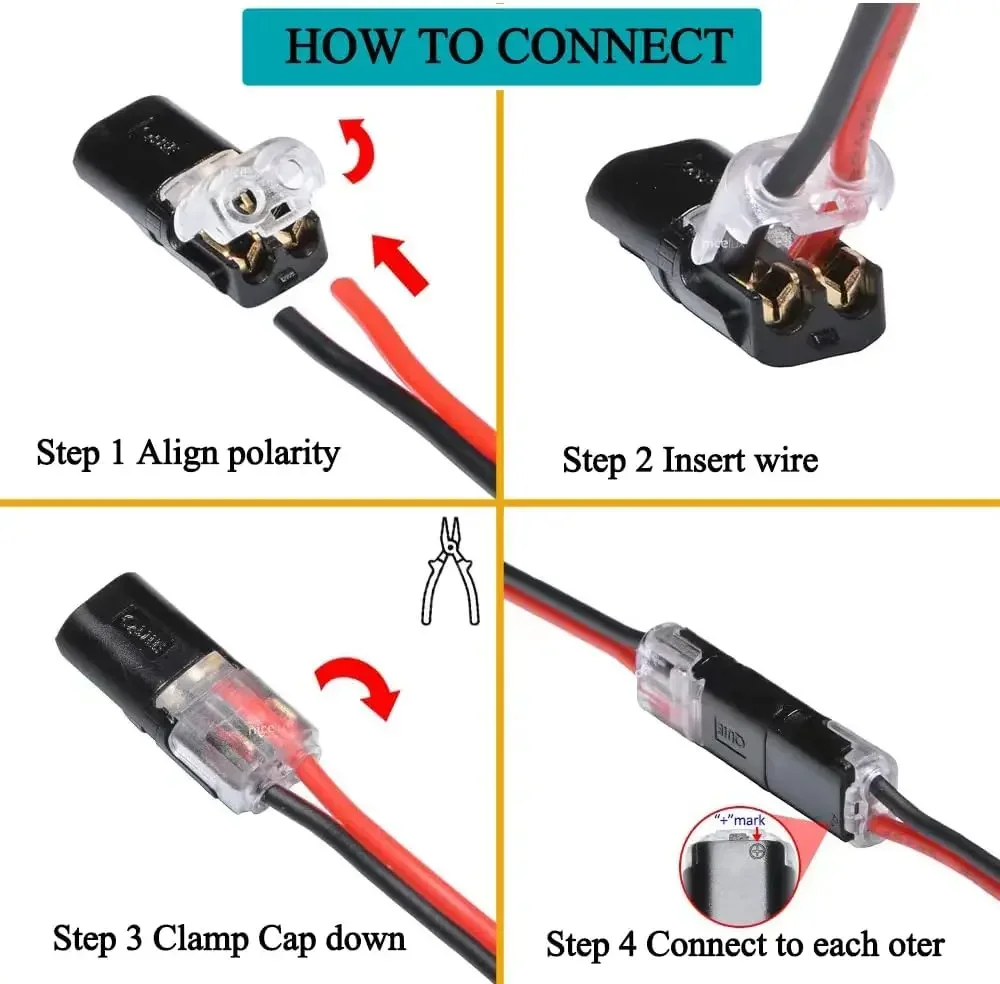 50/1Pcs Wasserdicht Schnelle Stecker Doppel-Draht Plug-in Stecker Auto Elektrische Kabel Snap Anschlüsse 2 pin Way Streifen Lichter Terminal