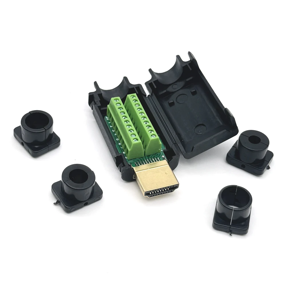 HDMI Connector Solderless 2.0 High-definition Wire Plug HDMI Welding Circuit Board DIY Male Terminal 4K HD Line Repair Adapter