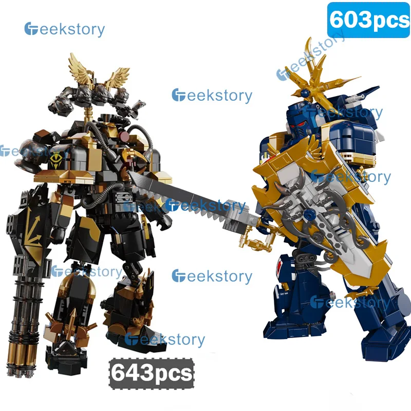 

Модель MOC Mech Warrior, набор строительных блоков, креативный 1004, образовательная коллекционная сборка 1002, кирпичи для взрослых, игрушки «сделай сам», подарки для мальчиков