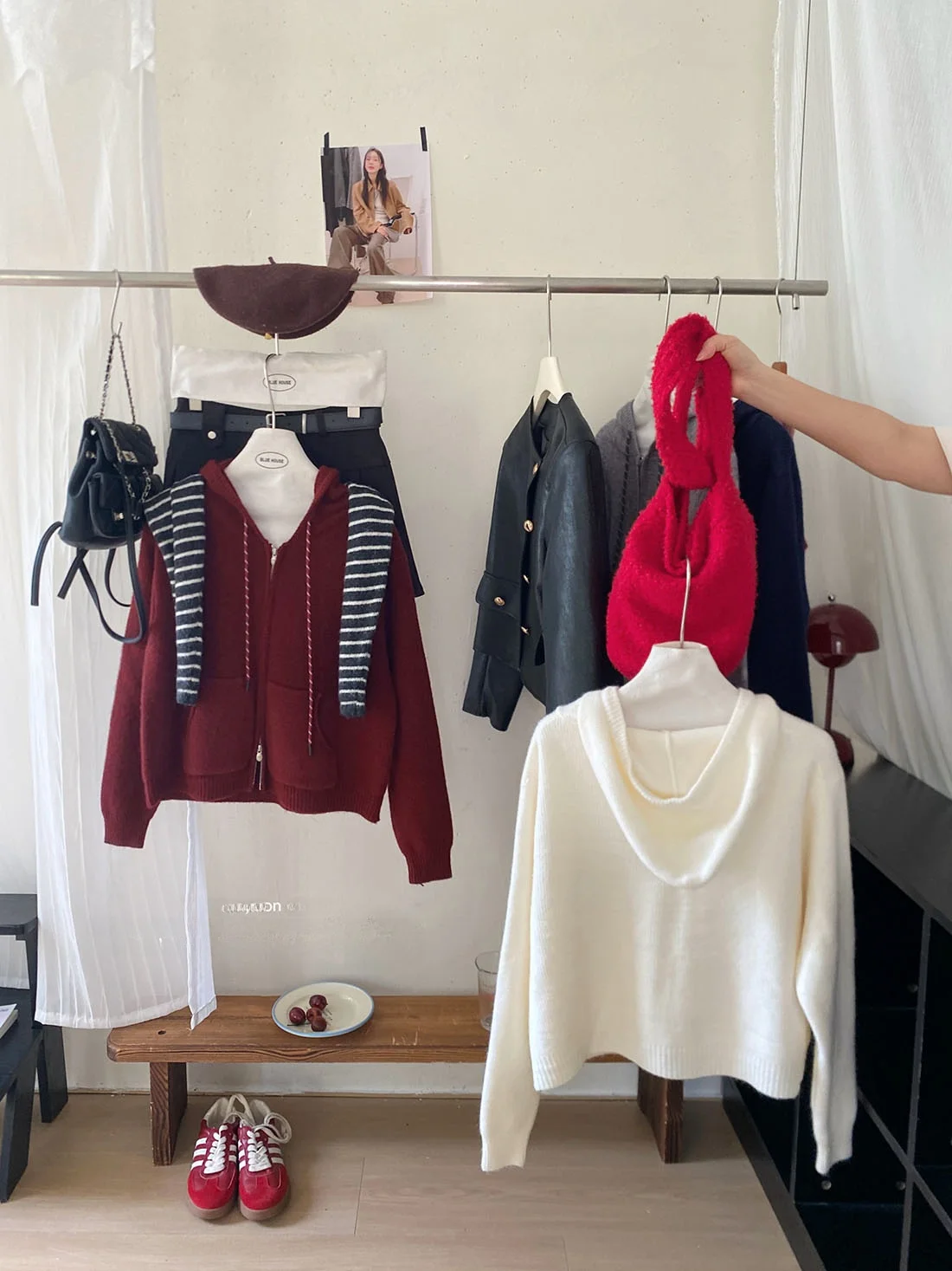 Chaqueta de Punto con Capucha y Cremallera Hoada para Mujer, Estilo Coreano, Diseño de Moda, Otoño Invierno, Suéter Abrigado