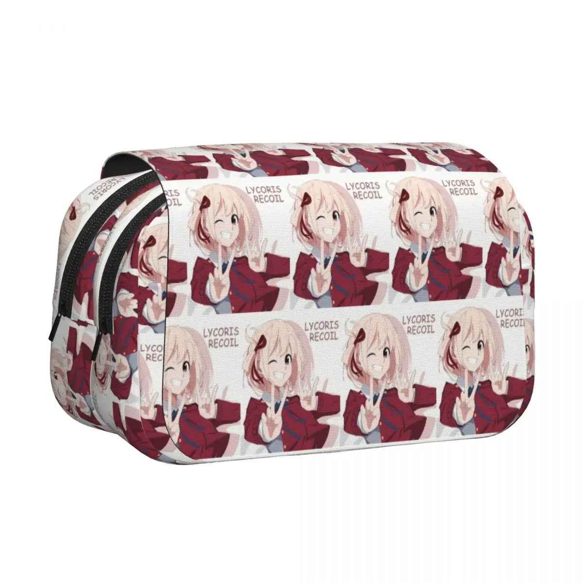 Anime Lycoris Recoil Pencil Cases Pen Holder Hard Shell Leather Large Capacity Pen Box Pencil Bag for Studen Gifts