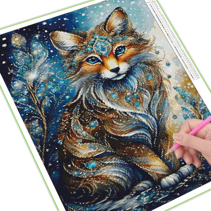 Diy Full Mosaic Art Fox And Wolf Diamond Painting New Collection 2024 Animals Rhinestone Embroidery Cat Picture Wall Decor