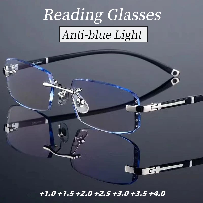 

Men Women Diamond Cutting Reading Glasses Unisex Ladies New Trend Far Sight Presbyopia Vintage HD Anti-blue Light Eyeglasses