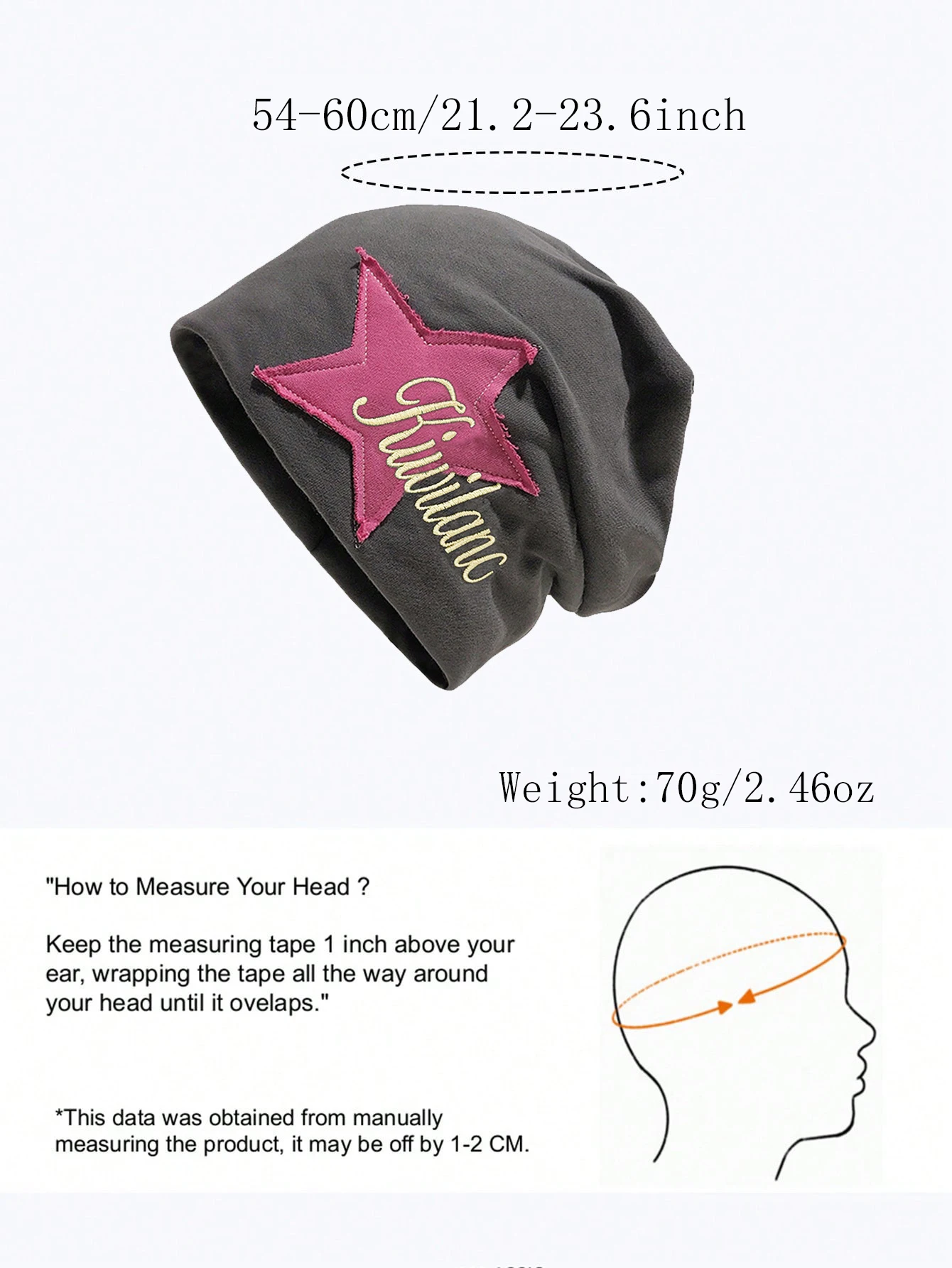Star-Patched Letter Embroidery Beanie Hat, Fashion Accessories for Daily Wear,Trendy All-match & Exquisite Hat for Birthday Gift