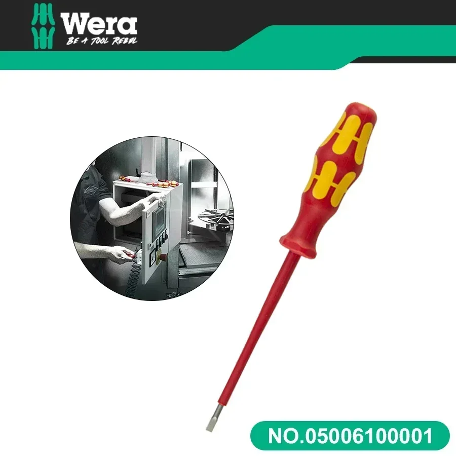 

Genuine WERA Tool 05006100001 1000V Insulated Screwdriver for Slotted Phillips Screws Multi Sizes Electrician Repair Tool 050061