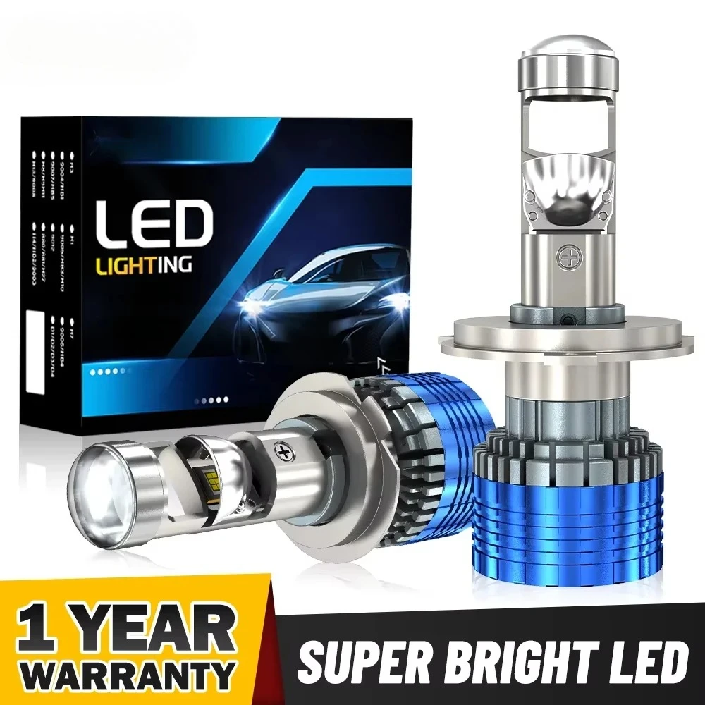 

H7 Canbus Car Headlight Mini Lens H11 9005 9006 H4 Hi/Lo Beam Headlamp LED Projector Bulb 1200W 6800000LM 6500K Auto Light 12V