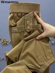 Ankle-length Cargo Baggy Jogger Pantalones Korean Casual Women Bloomers Pants High Waist Harem Trousers Oversize 4xl Sweatpant