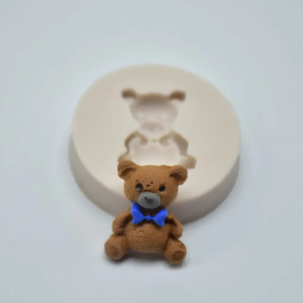 Cute Baby Bears Silicone Molds 3D DIY Sugar Craft Chocolate Cutter Mould Fondant Cake Decorating Tool Baking Accessories