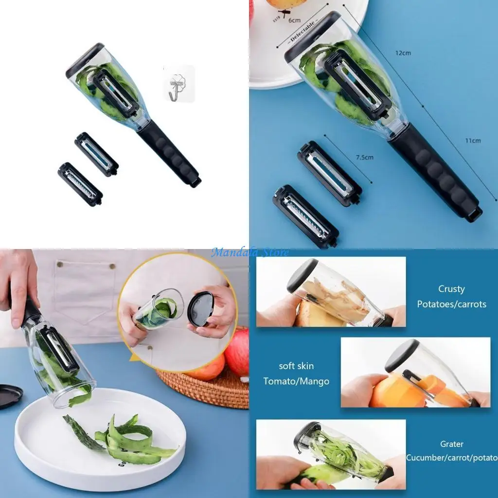U2JC 3 in 1 Multifunctional Peeler with Storage Box for Cucumber Fruit Potato
