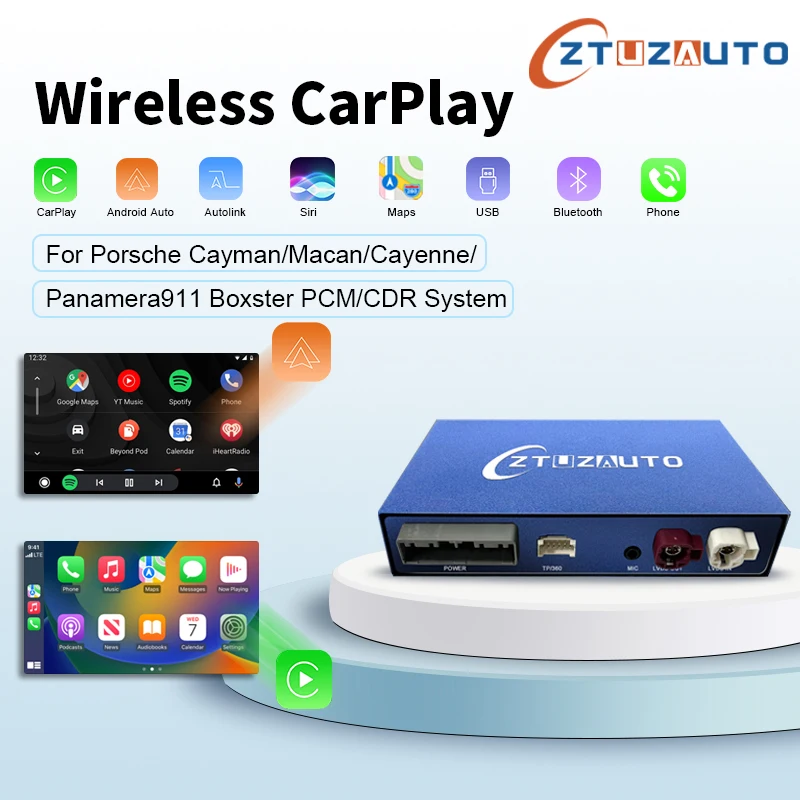 

Wireless Carplay Module For Porsche/Panamera/Cayenne/Macan/Cayman/Boxster 911 PCM/CDR Android Auto AI Box Version 2 Multimedia