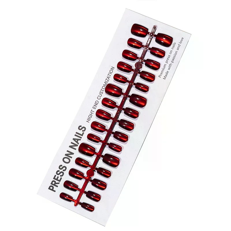 เล็บปลอมแบบกดติด 30 ชิ้น ลายไล่สีตาแมว ทำมือ ขนาดกลาง-สั้น ดีไซน์ยอดนิยม ตกแต่งลายดอกไม้ ปิดเต็มเล็บ