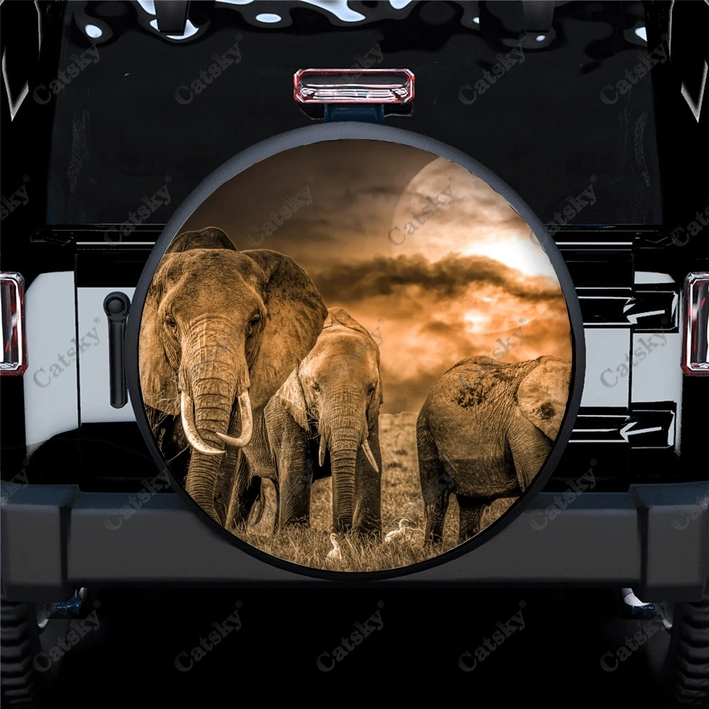 

Animal - Elephant Print Spare Tire Cover Waterproof Tire Wheel Protector for Car Truck SUV Camper Trailer Rv 14"-17"